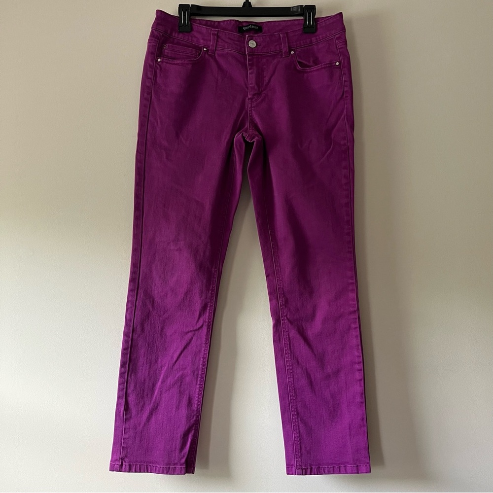 White House Black Market Fuchsia Slim Ankle Jeans